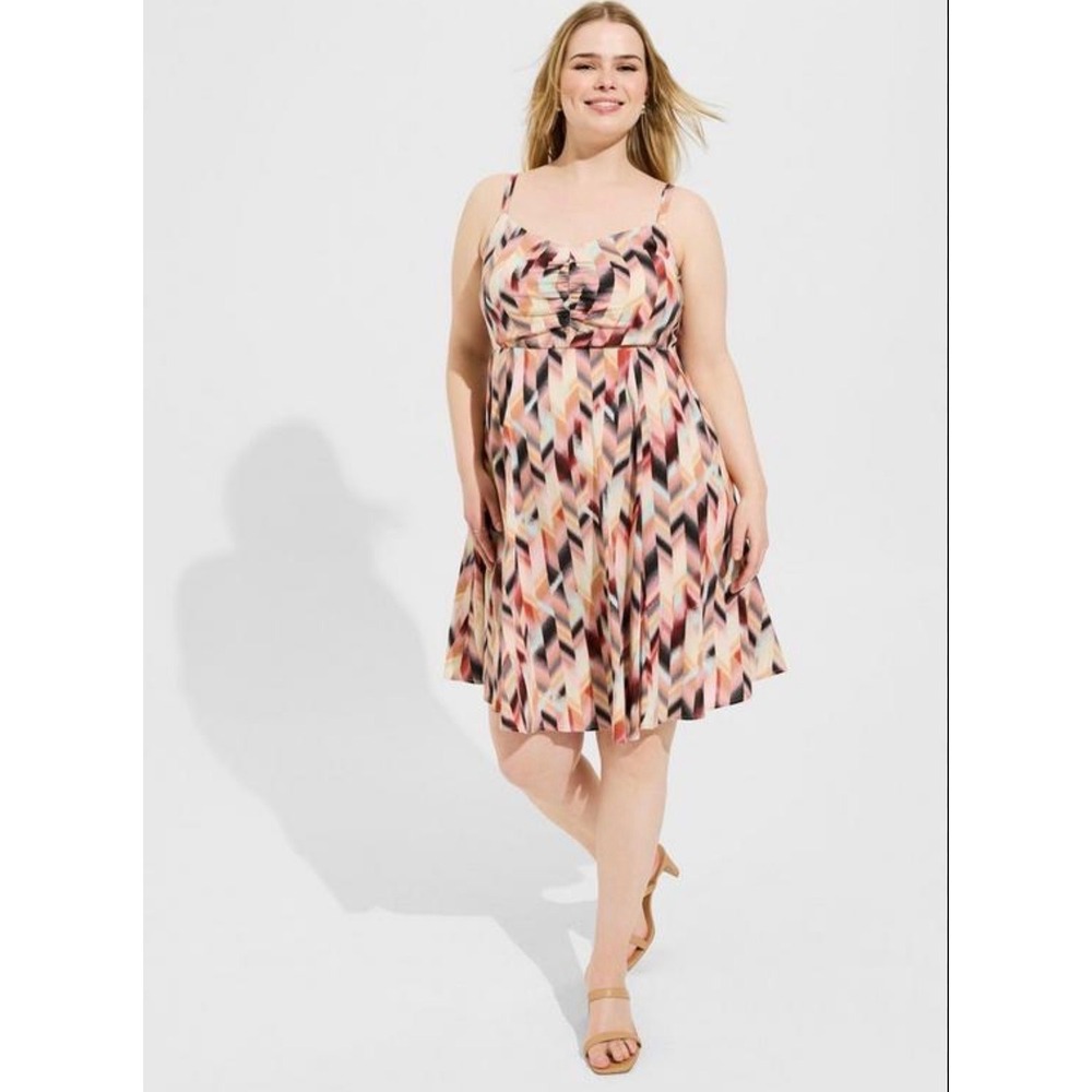 Torrid mini‎ challis skater dress pink